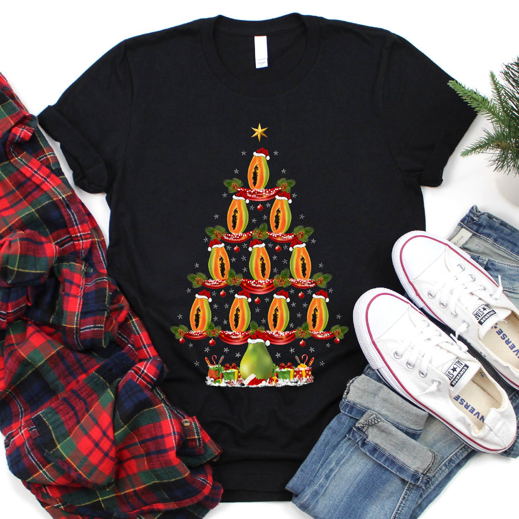 Papaya Xmas Tree Funny Papaya Christmas TShirt