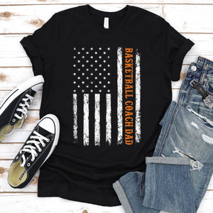 Patriotic Bball Player Lover Basketball Coach Dad T-Shirt