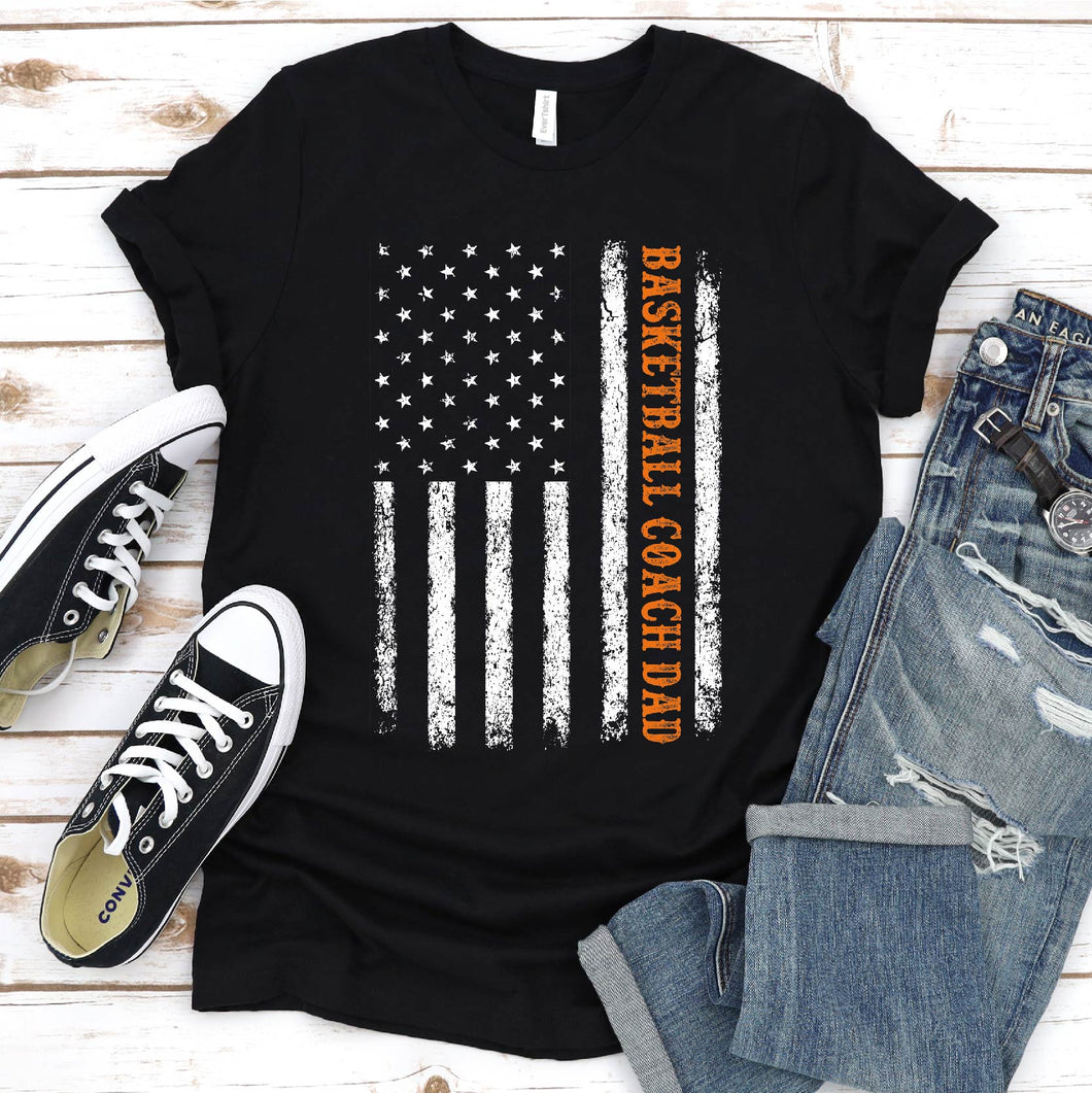 Patriotic Bball Player Lover Basketball Coach Dad T-Shirt