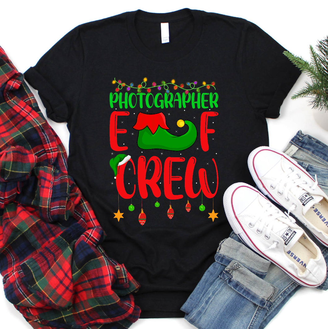 Photographer Elf Crow Xmas Lighting Photographer Christmas T-Shirt