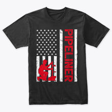 Load image into Gallery viewer, USA Patriotic PipeLiner Usa Flag Welder T-Shirt

