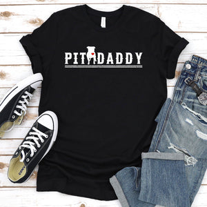 Pit Daddy Pitbull Dog Shirt Gift for Dog Dad Father's Day T-Shirt