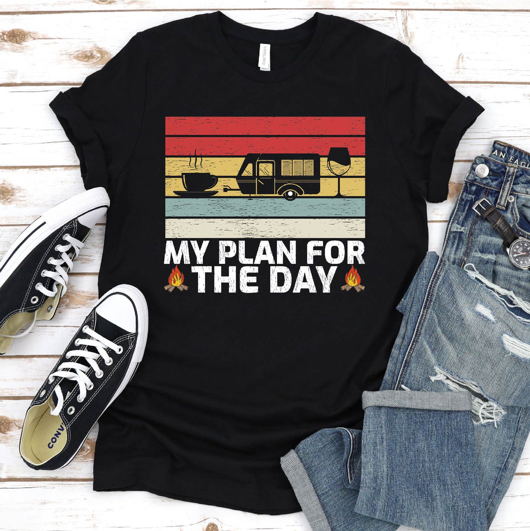 Vintage Camping Shirt Plan For The Day T-Shirt