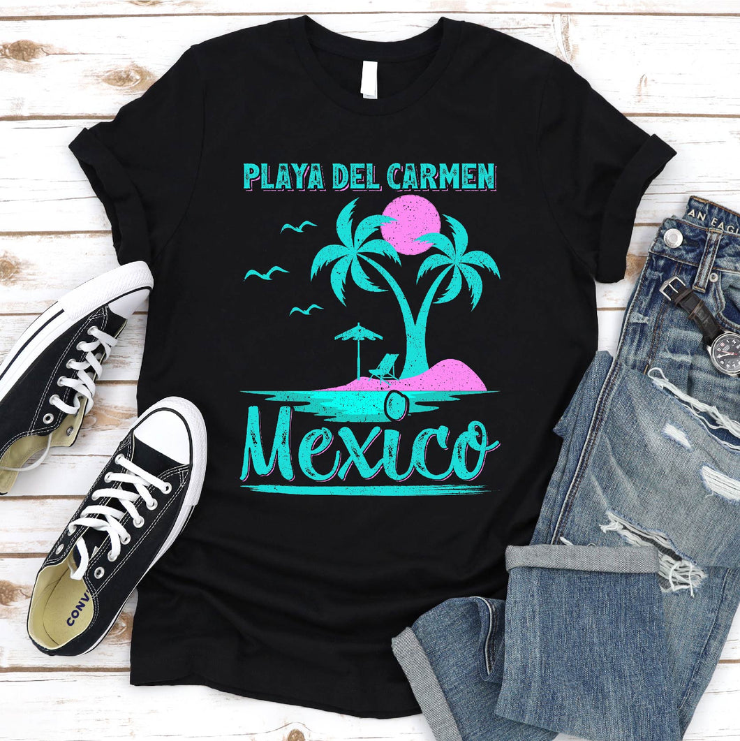 Family Summer Vacation Men Women Girls Playa Del Carmen Beach Mexico T-shirt
