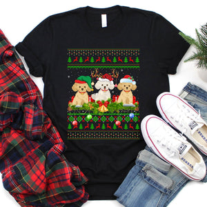 Poodle Lover Xmas Lighting Santa Ugly Poodle Christmas Tshirt