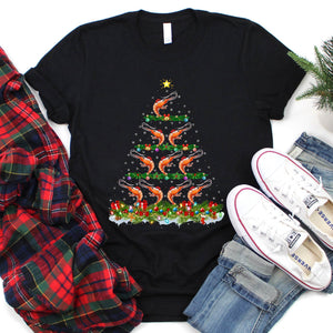 Prawn Fish Christmas Tree Shirt Prawn Fish Christmas T-Shirt for Men Women Girl Kids