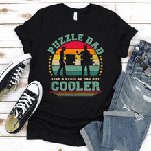 Load image into Gallery viewer, Vintage Puzzle Dad Like A Regular Dad But Cooler Puzzle Fathers Day T-shirt
