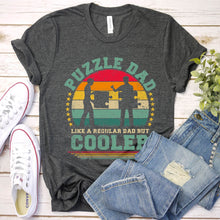 Load image into Gallery viewer, Vintage Puzzle Dad Like A Regular Dad But Cooler Puzzle Fathers Day T-shirt
