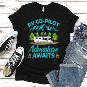 RV Co-Pilot T-Shirt Adventure Awaits Road Trip Camping Shirt