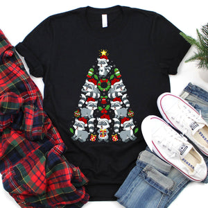 Raccoon Christmas Tree Raccoon Xmas T-Shirt for Men Women Girls Kids