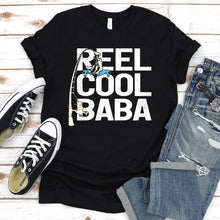 Load image into Gallery viewer, Reel Cool Baba Funny Fishing Baba Fathers Day T-shirt
