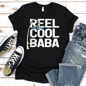 Reel Cool Baba Funny Fishing Baba Fathers Day T-shirt