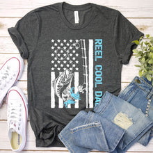 Load image into Gallery viewer, Usa Flag Reel Cool Dad Fishing Dad Fathers Day T-shirt
