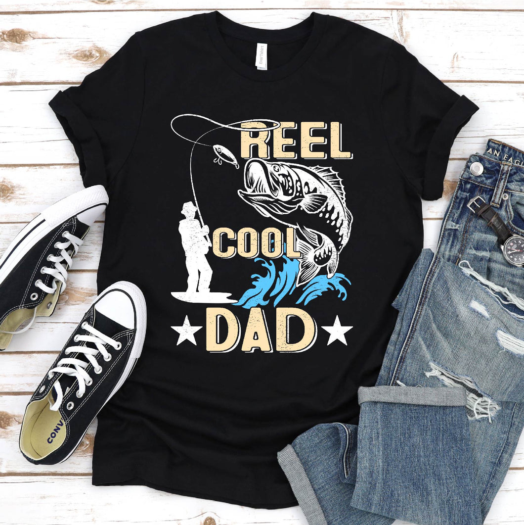 Reel Cool Dad Funny Fishing Dad Fathers Day T-shirt