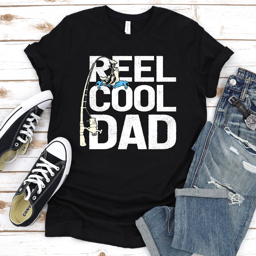 Reel Cool Dad Funny Fishing Dad Fathers Day T-shirt
