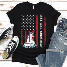 Load image into Gallery viewer, Reel Cool Grandaddy Shirt Fishing Grandaddy Fathers Day Usa Flag T-shirt
