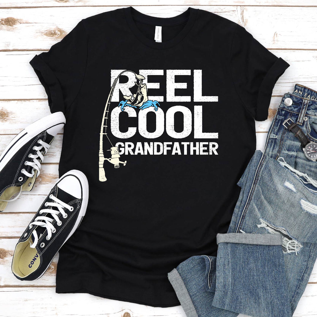Reel Cool Grandfather Funny Fishing Grandfather Fathers Day T-shirt
