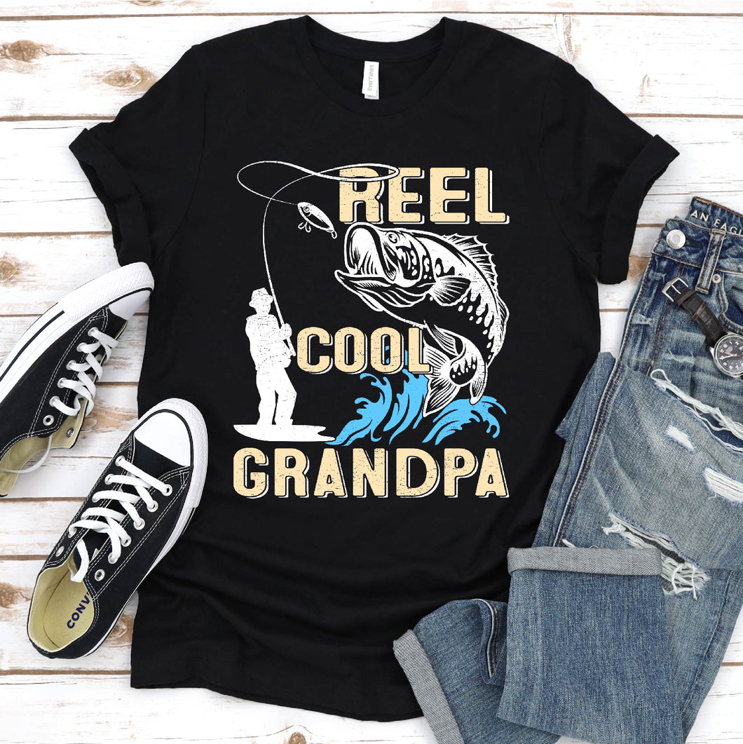 Reel Cool Grandpa Fishing Grandpa Fathers Day T-shirt
