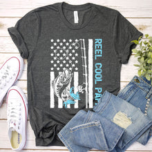 Load image into Gallery viewer, Reel Cool Papa Usa Flag Shirt Fishing Papa Fathers Day T-shirt
