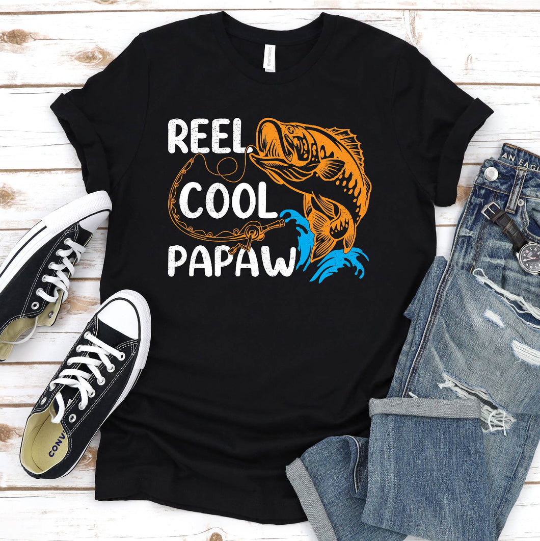 Reel Cool Papaw Fishing Papaw Fathers Day T-shirt