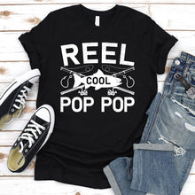 Load image into Gallery viewer, Reel Cool Pop Pop Fishing Pop Pop Fathers Day T-shirt
