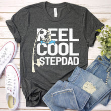 Load image into Gallery viewer, Reel Cool Stepdad Funny Fishing Stepdad Fathers Day T-shirt
