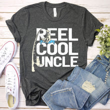Load image into Gallery viewer, Reel Cool Uncle Funny Fishing Uncle Fathers Day T-shirt
