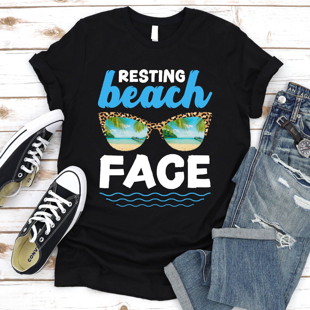 Resting Beach Face Vintage Retro Funny Beach Vacation T-Shirt