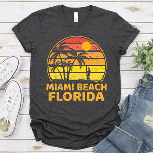 Family Summer Vacation Men Women Girls Miami Beach Florida T-Shirt