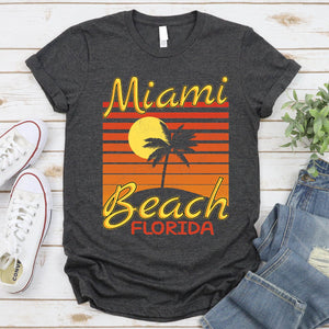 Family Summer Vacation Men Women Girls Miami Beach Florida T-Shirt
