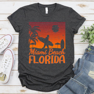 Family Summer Vacation Men Women Girls Miami Beach Florida T-Shirt