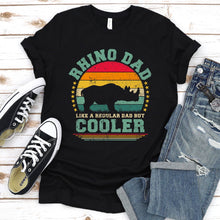 Load image into Gallery viewer, Vintage Rhino Dad Like A Regular Dad But Cooler Rhino Fathers Day T-shirt
