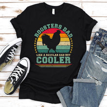 Load image into Gallery viewer, Vintage Roosters Dad Like A Regular Dad But Cooler Roosters Fathers Day T-shirt
