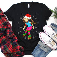 Load image into Gallery viewer, Roller Skating Xmas Shirt Roller Skating Christmas T-Shirt For Kids
