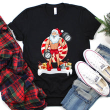 Load image into Gallery viewer, Santa Claus Weightlifting Gym Fitness Training Christmas T-Shirt
