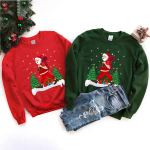 Xmas Decoration Hiking Lover Shirt Santa Hiking Christmas T-Shirt