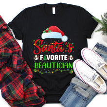 Load image into Gallery viewer, Lighting Xmas Shirt Santa&#39;s Favorite Beautician Christmas T-Shirt
