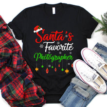 Load image into Gallery viewer, Funny Xmas Santa&#39;s Favorite Photographer Christmas T-Shirt
