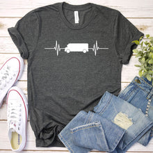 Load image into Gallery viewer, School Bus Heartbeat Shirt School Bus Drivers Father&#39;s Day T-shirt
