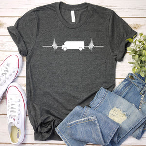 School Bus Heartbeat Shirt School Bus Drivers Father's Day T-shirt