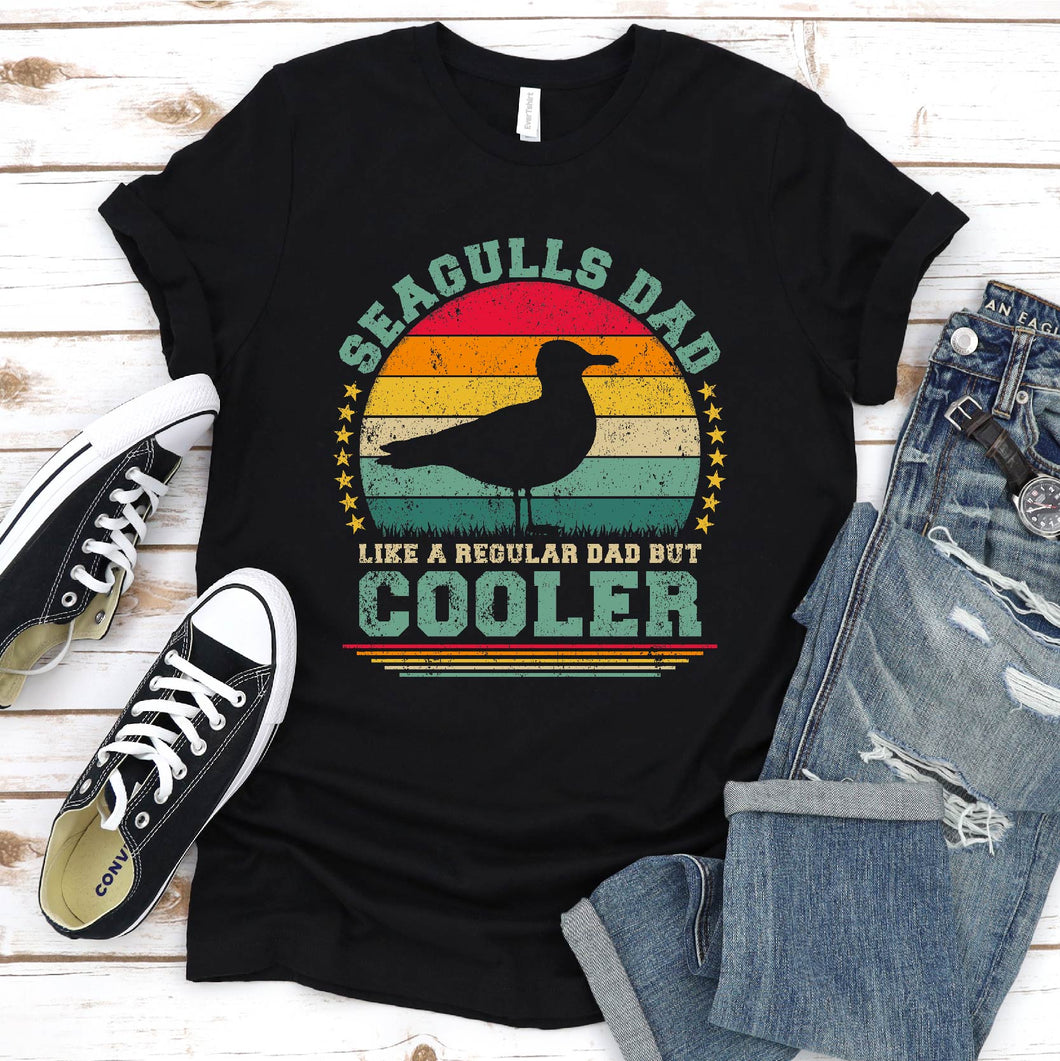 Vintage Seagulls Dad Like A Regular Dad But Cooler Seagulls Fathers Day T-shirt