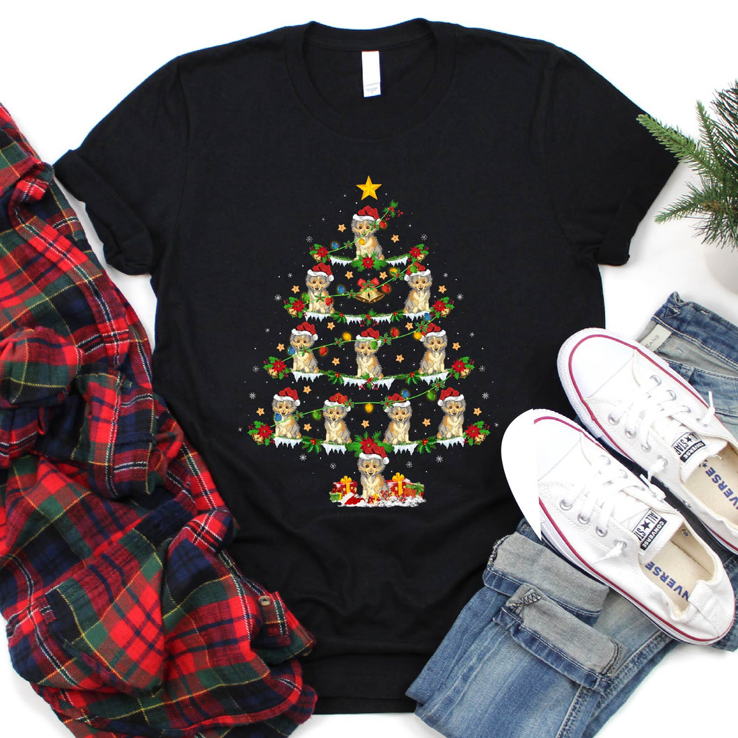 Sheltie Xmas Tree Funny Sheltie Christmas Tshirt