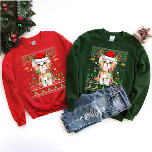 Ugly Shih Tzu Reindeer Santa Hat Christmas Sweater Shih Tzu Xmas T-Shirt