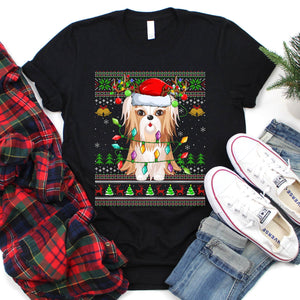 Ugly Shih Tzu Reindeer Santa Hat Christmas Sweater Shih Tzu Xmas T-Shirt