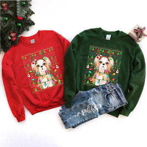Shih Tzu Dog Lover Ugly Xmas Santa Hat Shih Tzu Christmas T-Shirt