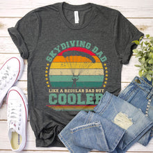 Load image into Gallery viewer, Vintage Skydiving Dad Like A Regular Dad But Cooler Skydiving Fathers Day T-shirt
