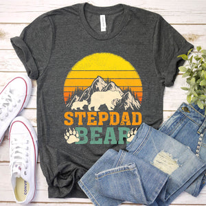 Bear Lover Shirt Stepdad Bear Fathers Day Vintage T-shirt