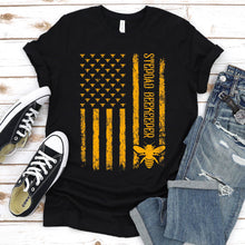 Load image into Gallery viewer, Mens Vintage American Flag Stepdad Bee Fathers Day T-Shirt
