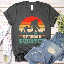 Load image into Gallery viewer, Stepdad Squatch Bigfoot Shirt Stepdad Bigfoot Father&#39;s Day Vintage T-shirt
