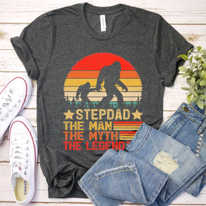 Stepdad The Man The Myth The Legend Bigfoot Shirt Stepdad Bigfoot Father's Day Vintage T-shirt